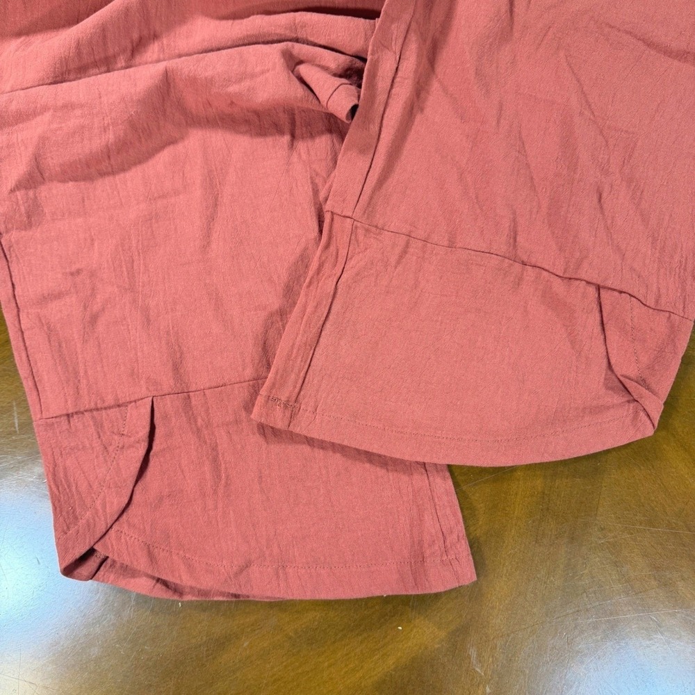 Wide Leg Jumpsuit Womens L/XL Rust Orange Overalls Cottagecore Homestead Flowy - Picture 6 of 7
